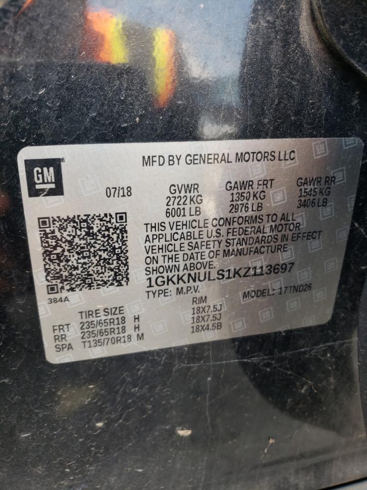 2019 GMC Acadia Slt-1 VIN: 1GKKNULS1KZ113697 Lot: 69094765