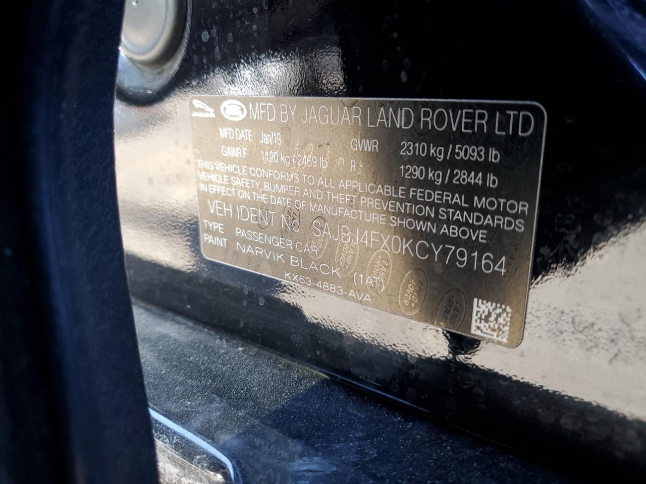 2019 Jaguar Xf Premium VIN: SAJBJ4FX0KCY79164 Lot: 69595265