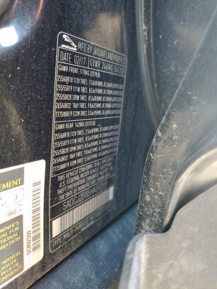 2017 Jaguar F-Pace Premium VIN: SADCJ2BN5HA892559 Lot: 71886165