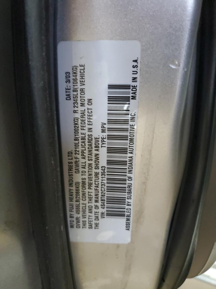 2003 Subaru Baja Sport VIN: 4S4BT62C737113543 Lot: 70873685