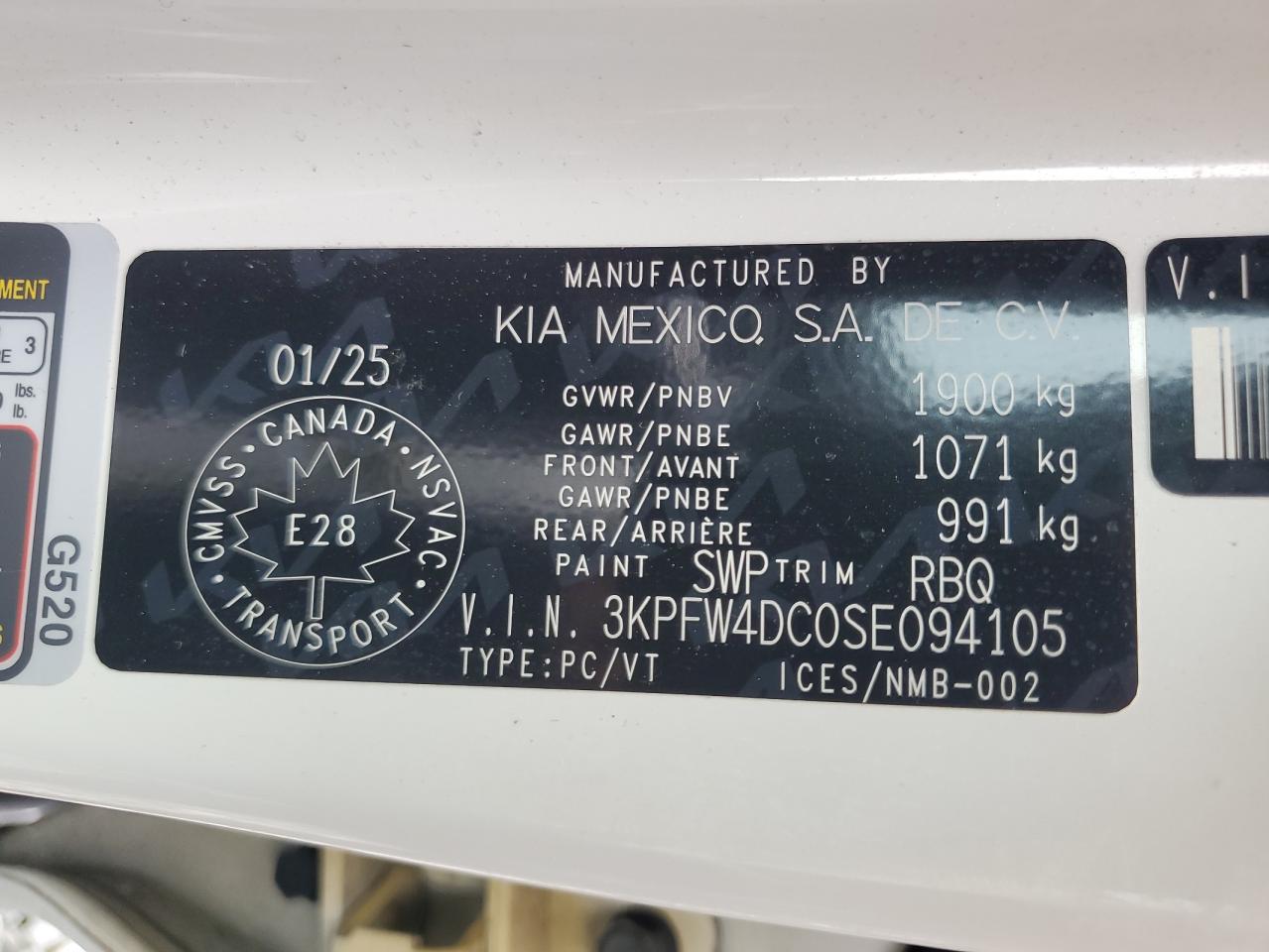 2025 Kia K4 Gt-Line Turbo VIN: 3KPFW4DC0SE094105 Lot: 70742525