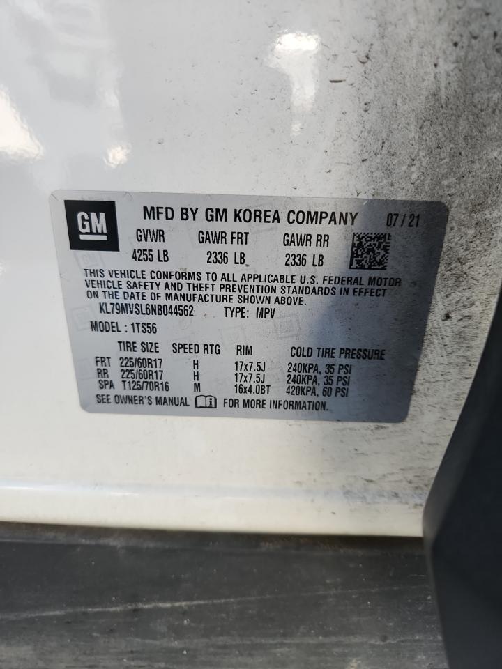 2022 Chevrolet Trailblazer Activ VIN: KL79MVSL6NB044562 Lot: 69079705