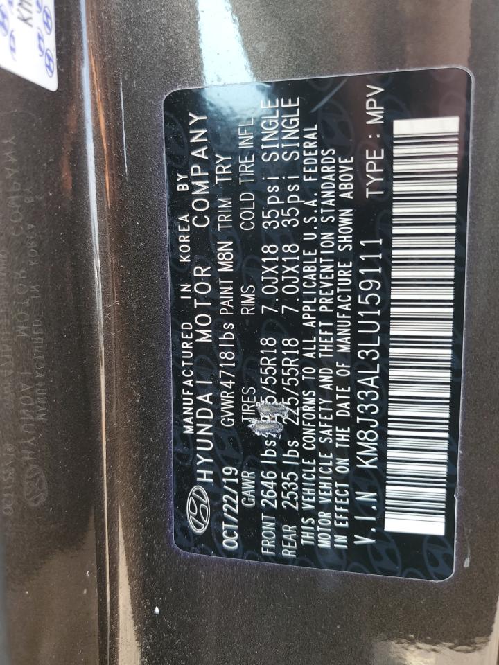 KM8J33AL3LU159111 2020 Hyundai Tucson Limited