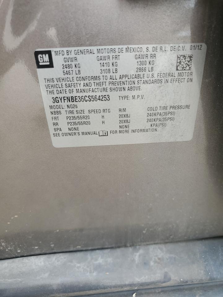 2012 Cadillac Srx Performance Collection VIN: 3GYFNBE36CS564253 Lot: 67853435