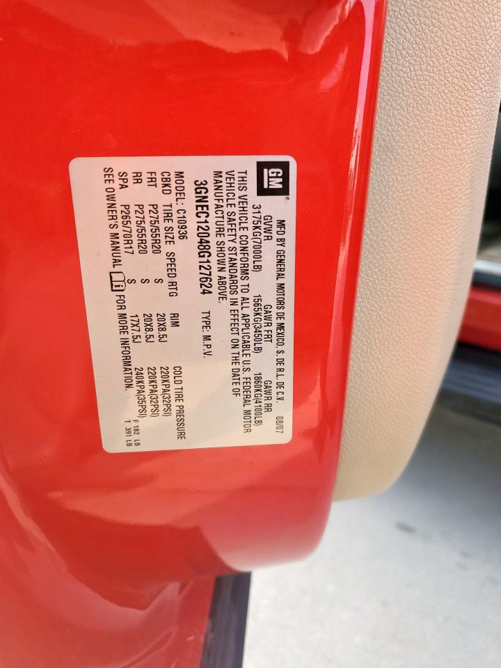 2008 Chevrolet Avalanche C1500 VIN: 3GNEC12048G127624 Lot: 70518775