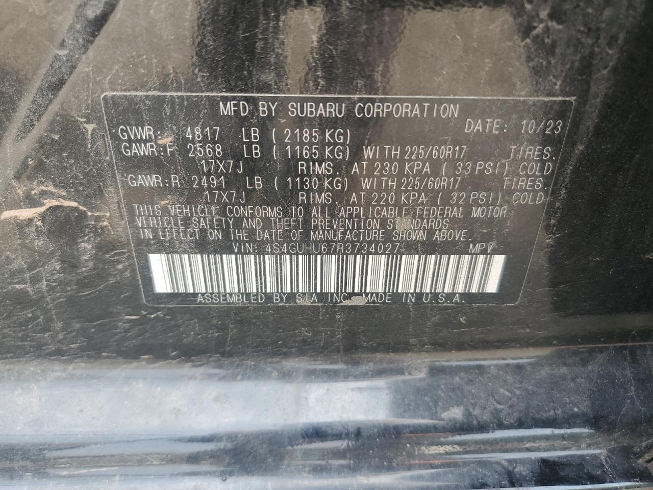 2024 Subaru Crosstrek Wilderness VIN: 4S4GUHU67R3734027 Lot: 67744795