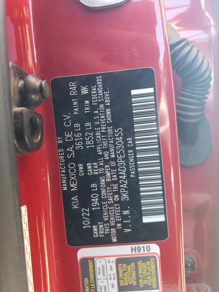 2023 Kia Rio Lx VIN: 3KPA24AD3PE530455 Lot: 68918085