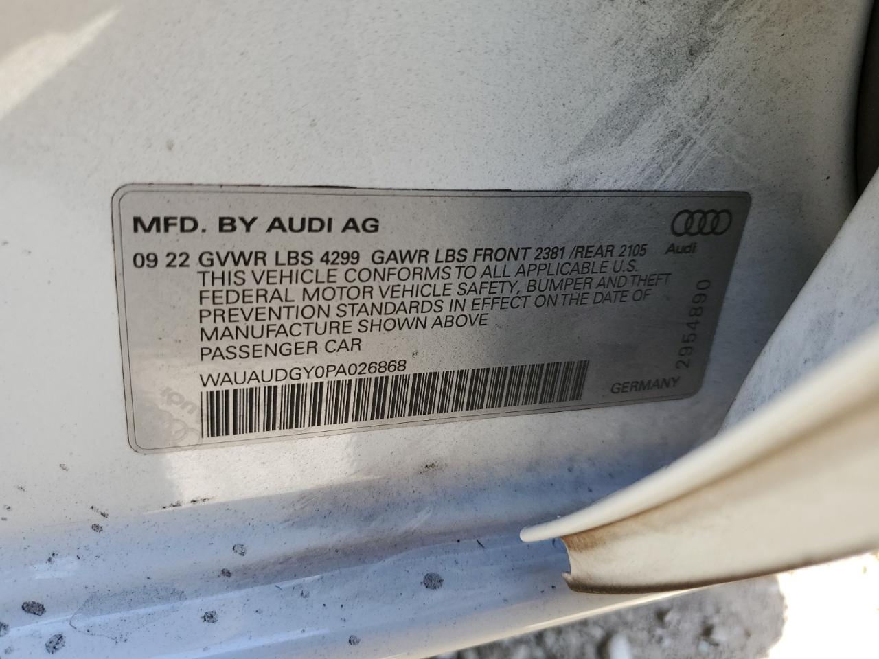 2023 Audi A3 Premium VIN: WAUAUDGY0PA026868 Lot: 67420295