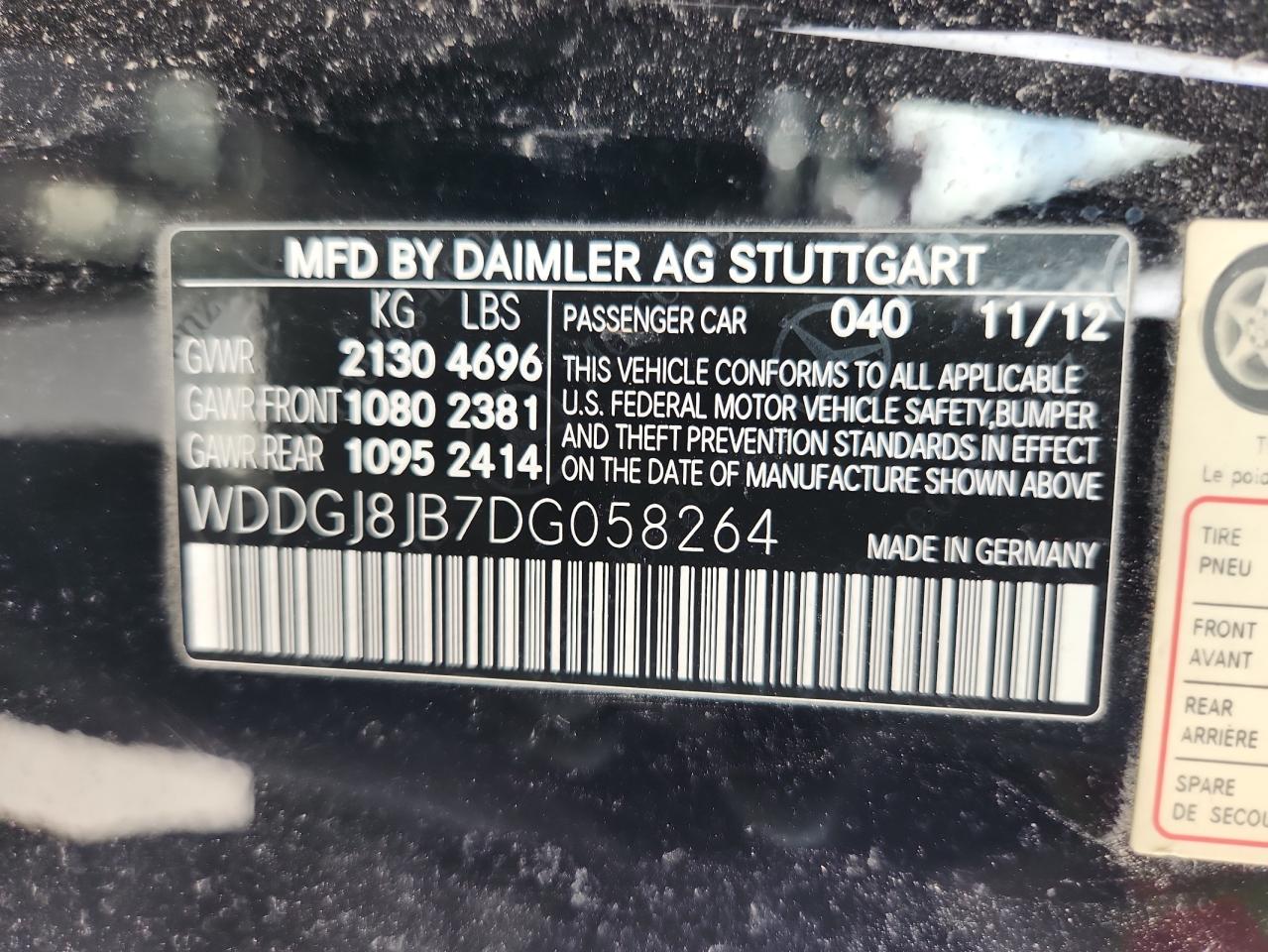 2013 Mercedes-Benz C 350 4Matic VIN: WDDGJ8JB7DG058264 Lot: 69847565