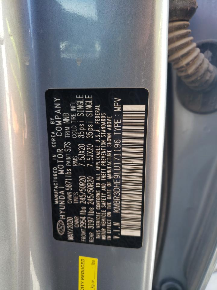 2020 Hyundai Palisade Sel VIN: KM8R3DHE9LU171196 Lot: 67956905