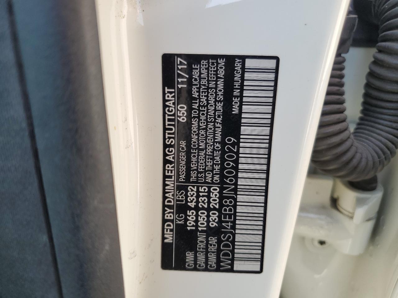 2018 Mercedes-Benz Cla 250 VIN: WDDSJ4EB8JN609029 Lot: 68362885