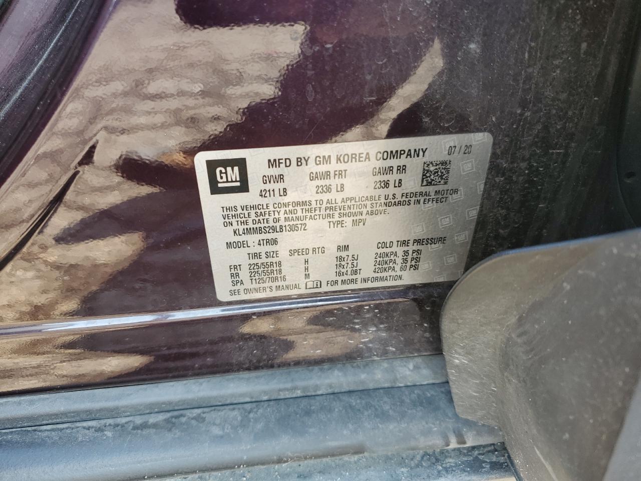 2020 Buick Encore Gx Preferred VIN: KL4MMBS29LB130572 Lot: 65969775