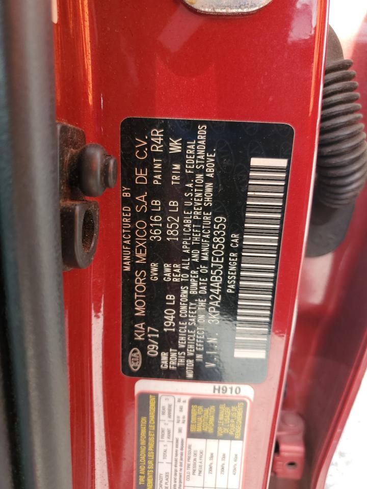 2018 Kia Rio Lx VIN: 3KPA24AB5JE058359 Lot: 68849935