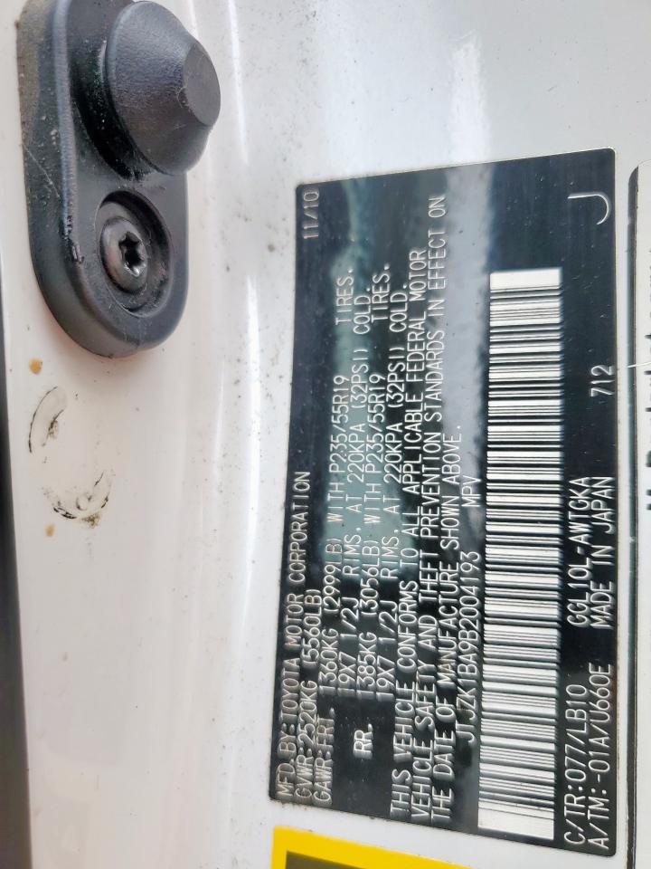 2011 Lexus Rx 350 VIN: JTJZK1BA9B2004193 Lot: 67541375