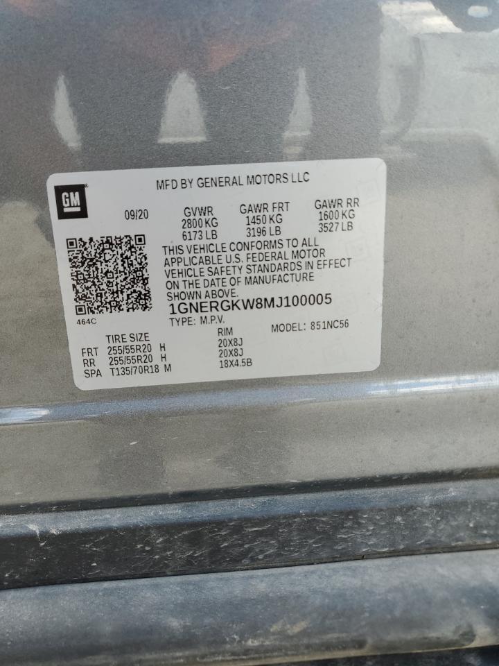 2021 Chevrolet Traverse Lt VIN: 1GNERGKW8MJ100005 Lot: 69858545