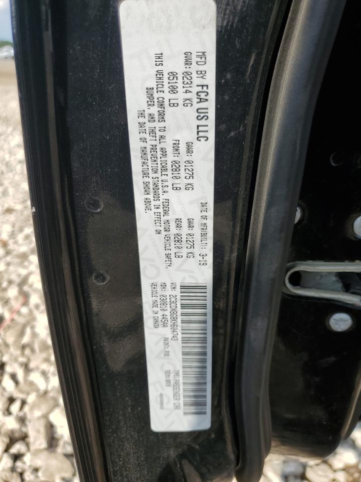 2019 Dodge Charger Sxt VIN: 2C3CDXBG8KH604743 Lot: 70042195