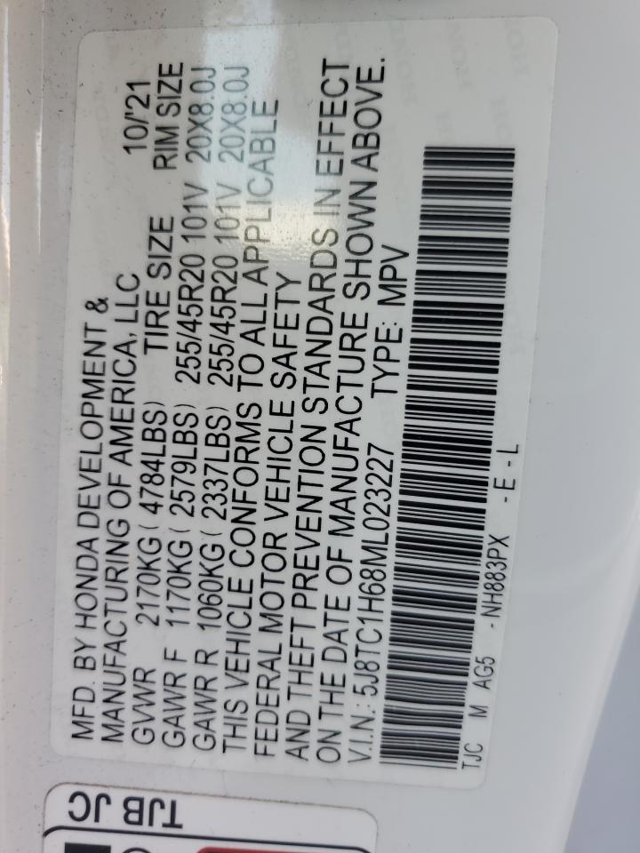 2021 Acura Rdx A-Spec VIN: 5J8TC1H68ML023227 Lot: 68955505