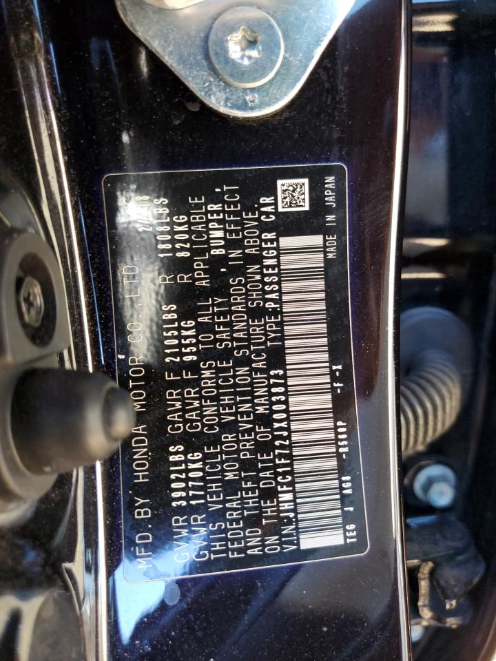 2018 Honda Civic Exl VIN: JHMFC1F72JX003873 Lot: 69368355