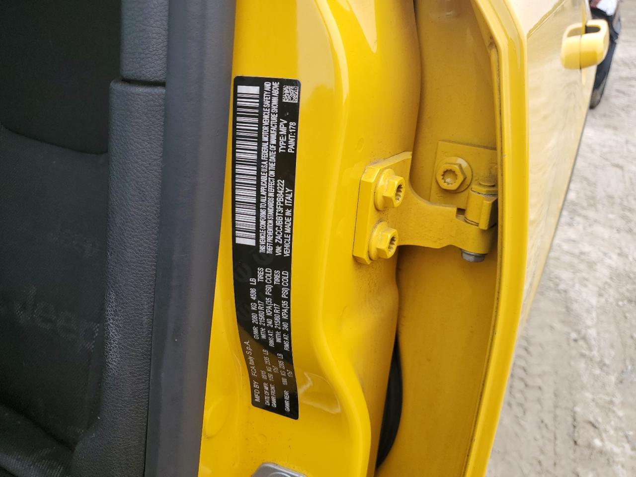 2015 Jeep Renegade Latitude VIN: ZACCJBBT3FPB84222 Lot: 69884565