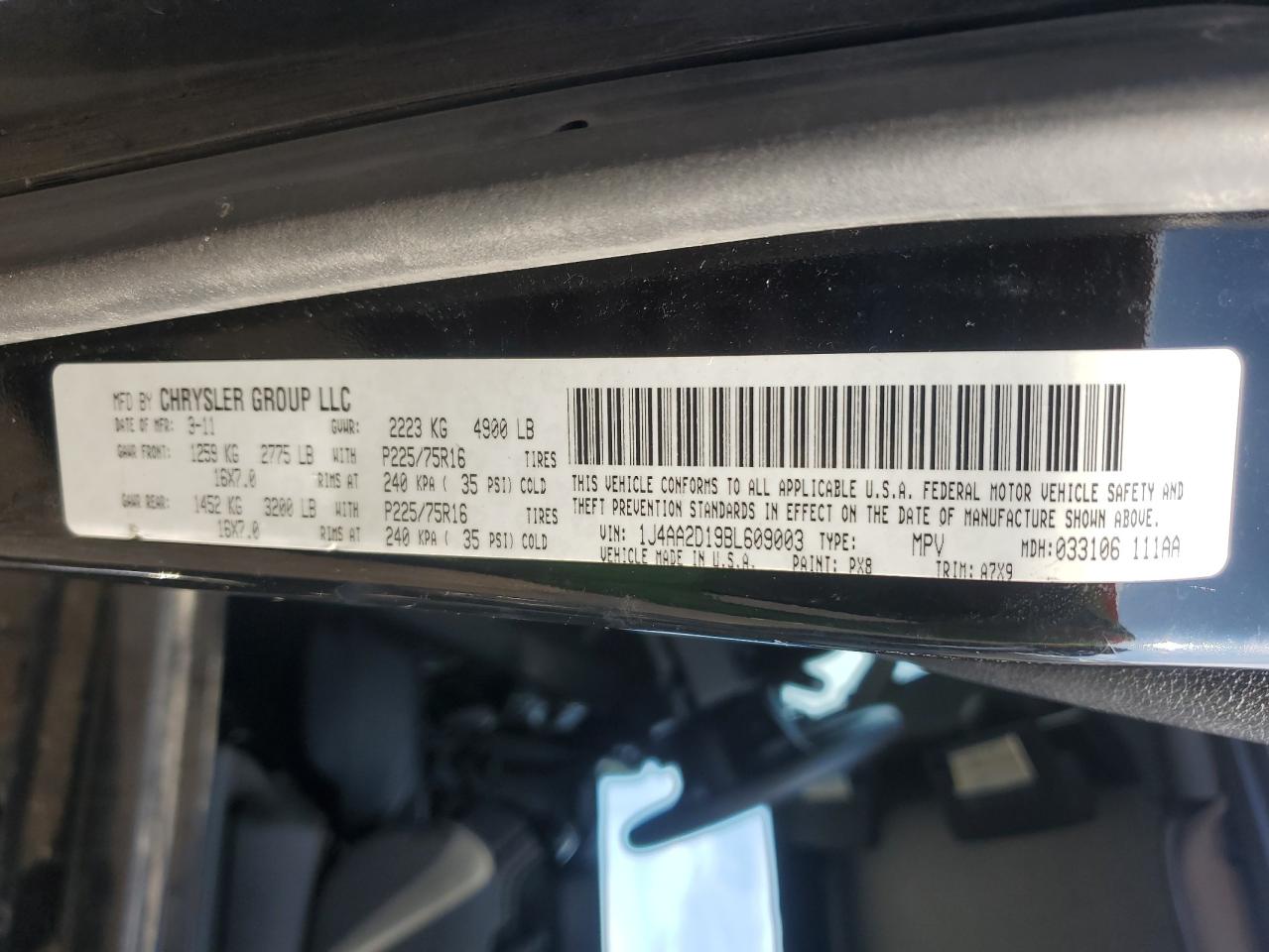 2011 Jeep Wrangler Sport VIN: 1J4AA2D19BL609003 Lot: 69645155