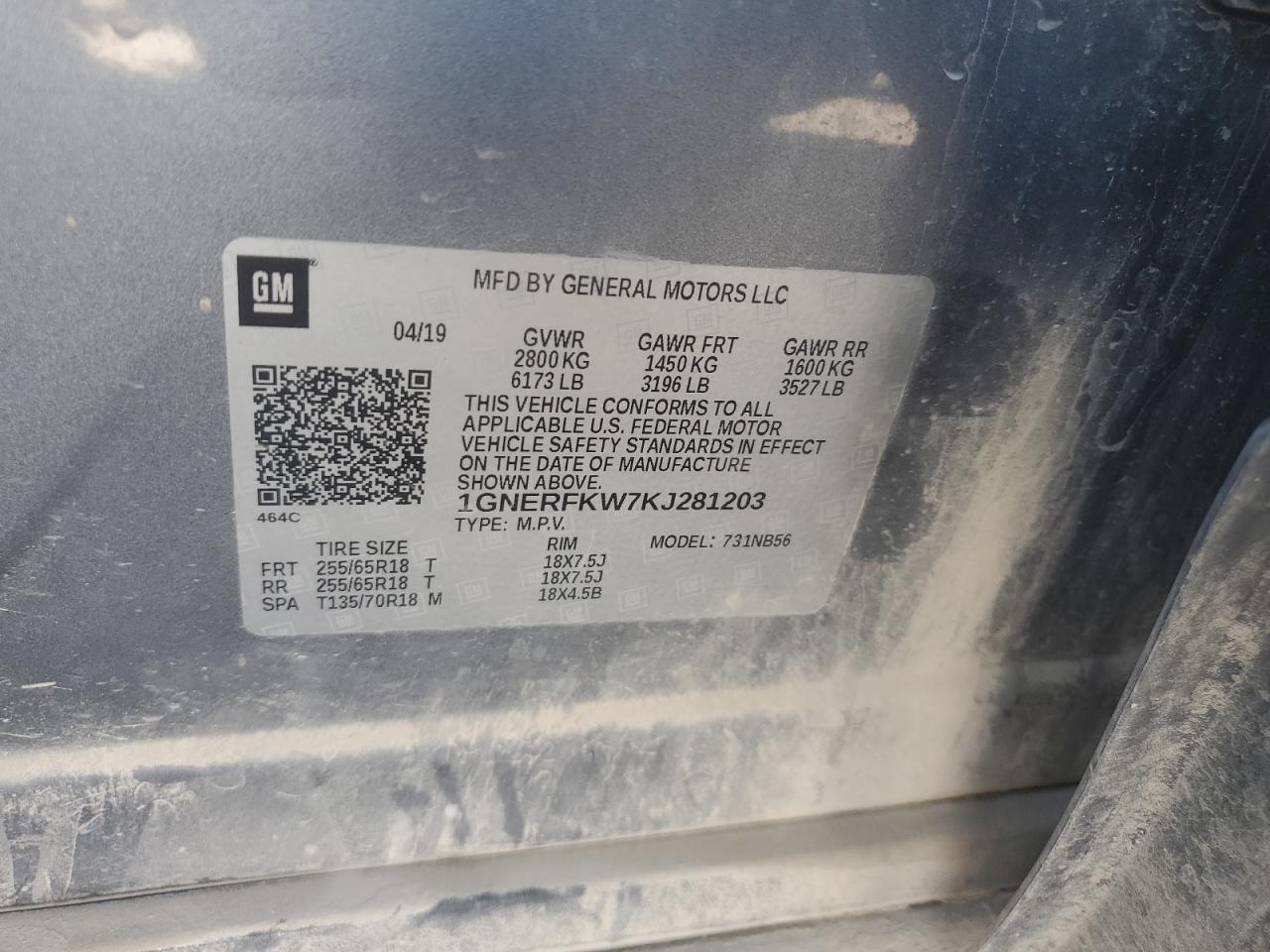 2019 Chevrolet Traverse Ls VIN: 1GNERFKW7KJ281203 Lot: 67917435