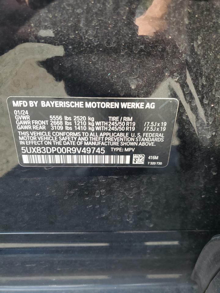 2024 BMW X3 M40I VIN: 5UX83DP00R9V49745 Lot: 70877785