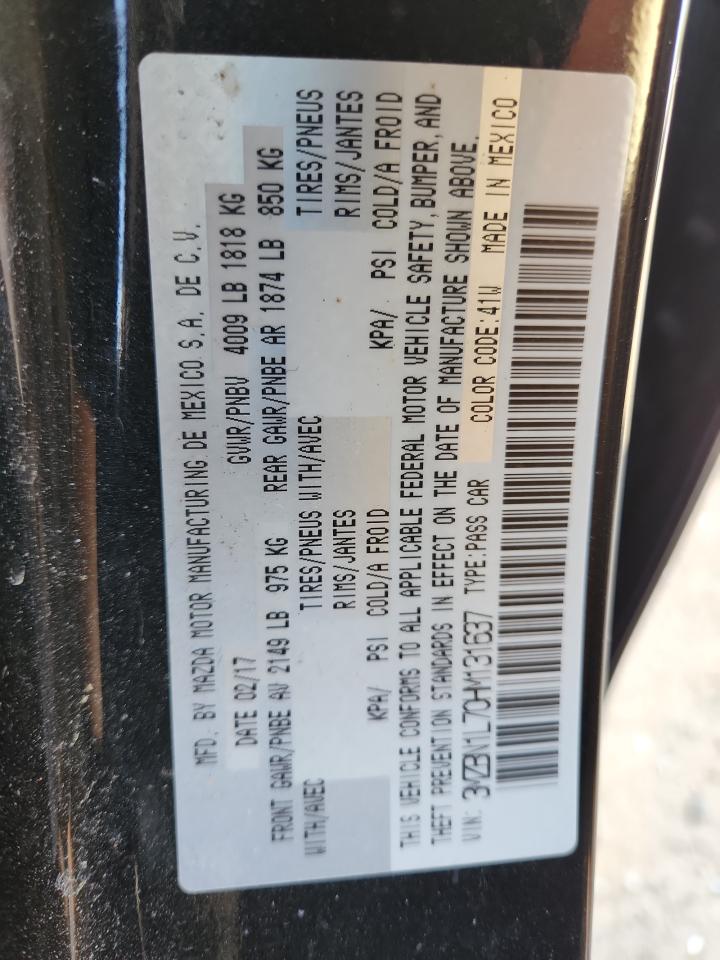 2017 Mazda 3 Touring VIN: 3MZBN1L70HM131637 Lot: 70311405