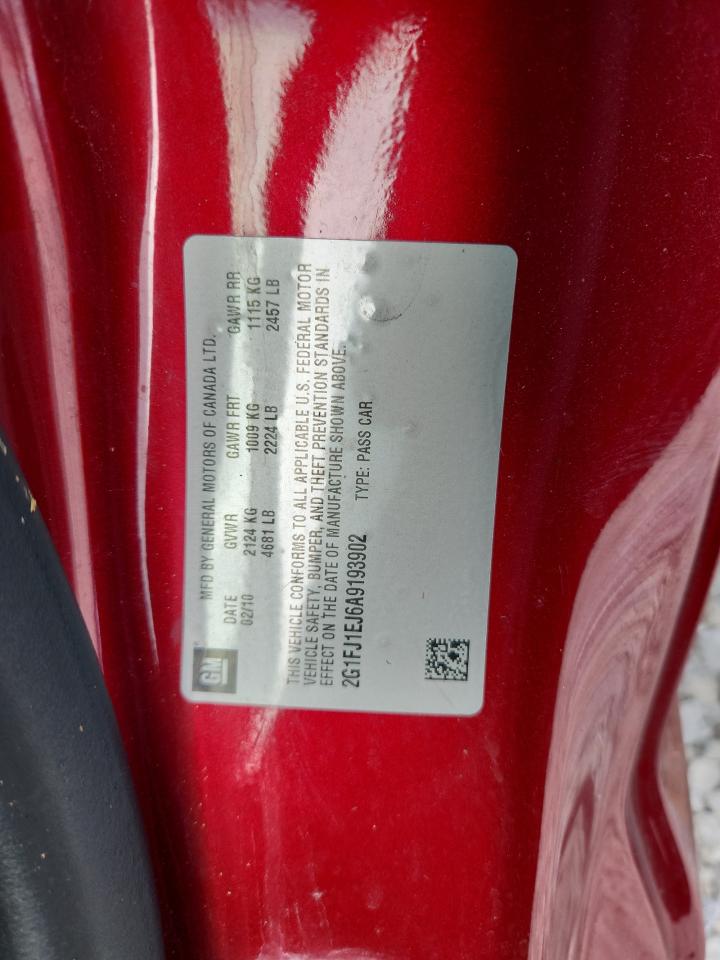 2010 Chevrolet Camaro Ss VIN: 2G1FJ1EJ6A9193902 Lot: 70250905