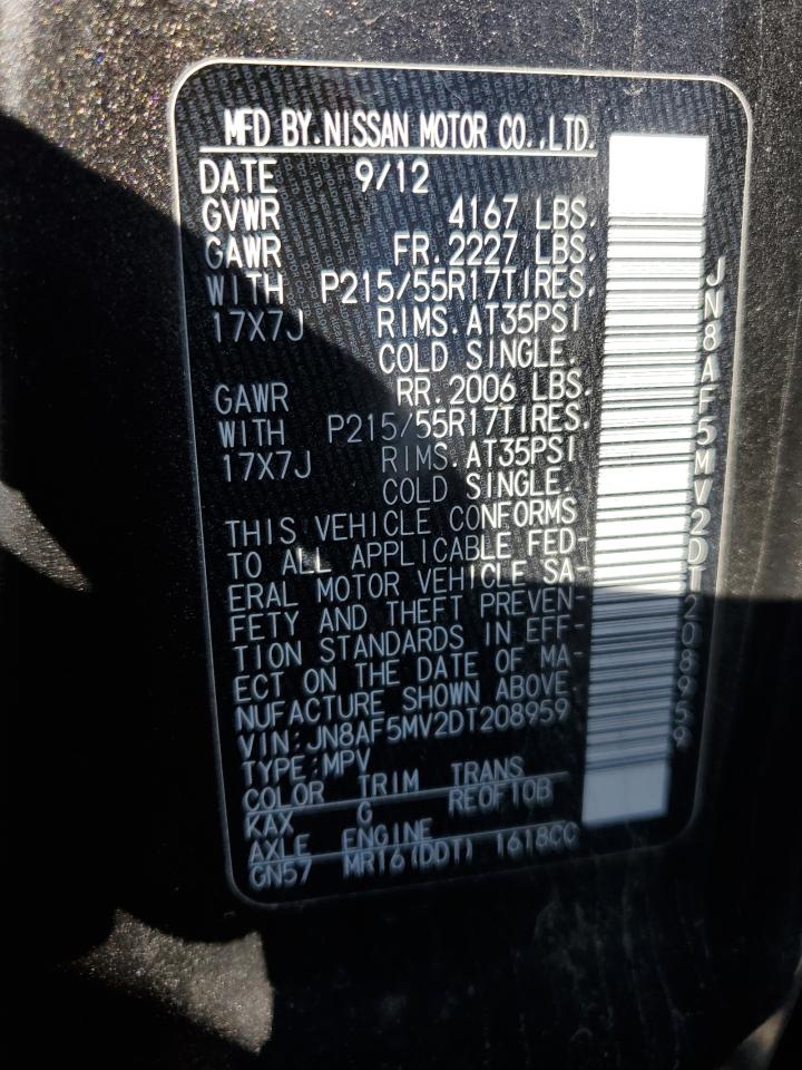 2013 Nissan Juke S VIN: JN8AF5MV2DT208959 Lot: 69969265