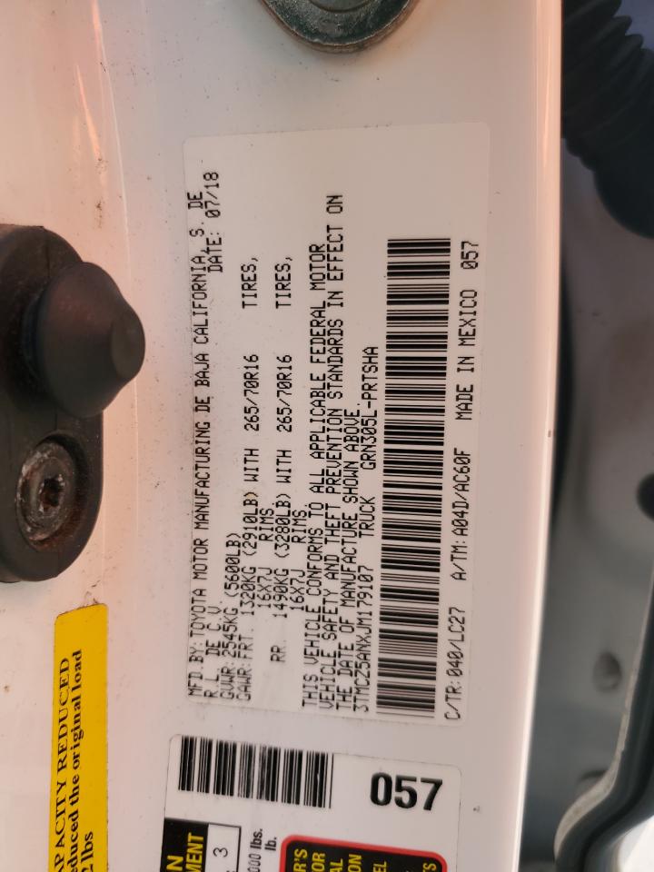 2018 Toyota Tacoma Double Cab VIN: 3TMCZ5ANXJM179107 Lot: 69017565