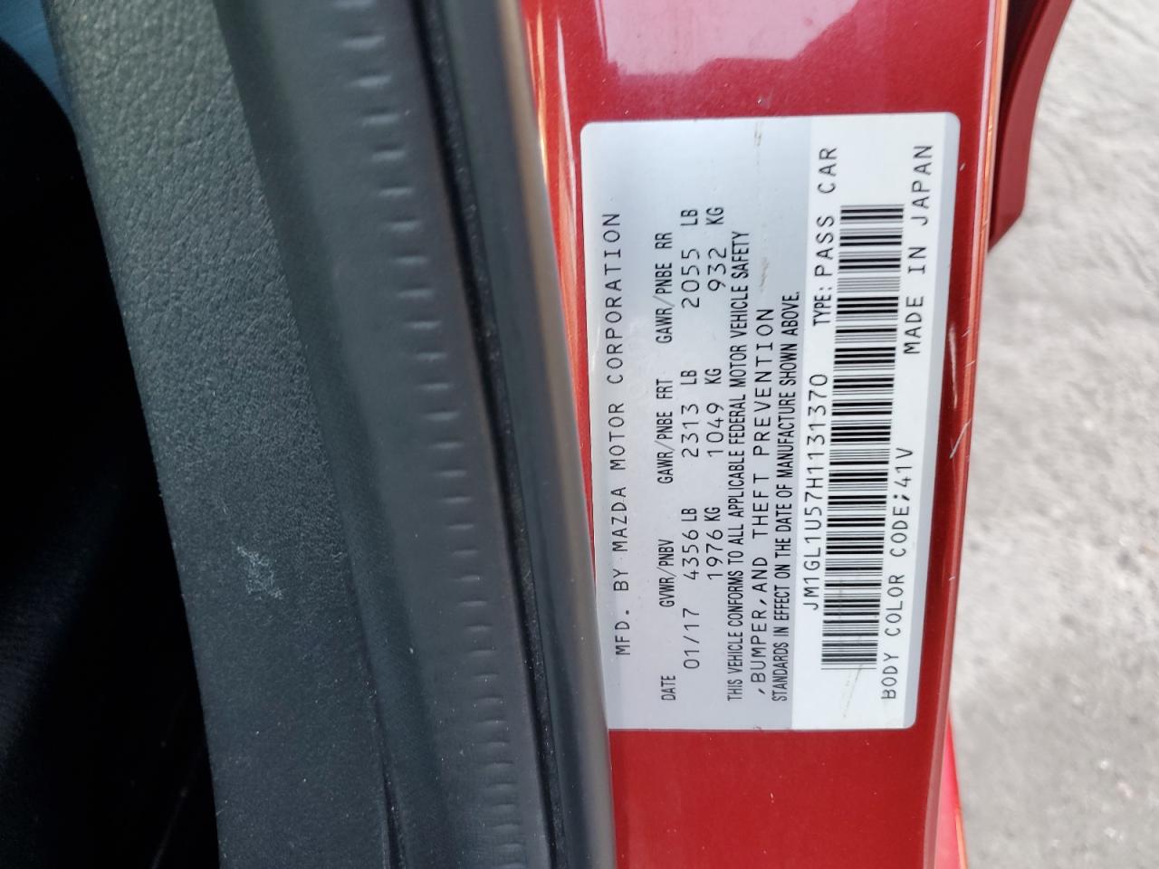 2017 Mazda 6 Sport VIN: JM1GL1U57H1131370 Lot: 69682655