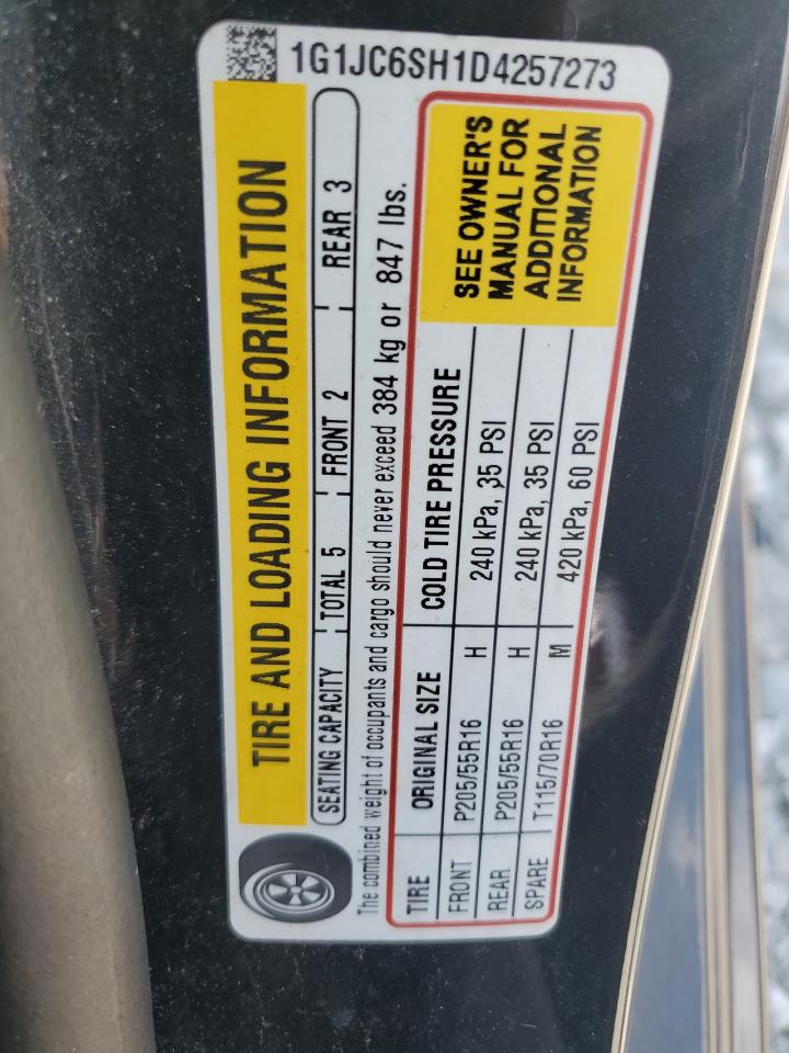 2013 Chevrolet Sonic Lt VIN: 1G1JC6SH1D4257273 Lot: 67585925