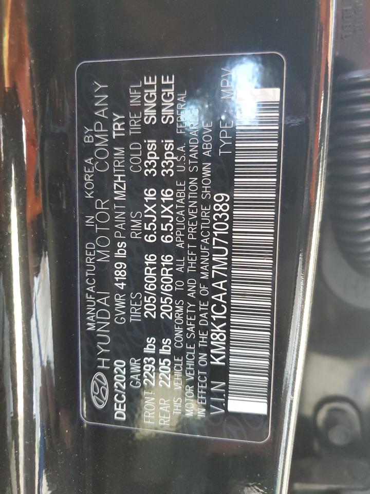 2021 Hyundai Kona Se VIN: KM8K1CAA7MU710389 Lot: 67172055