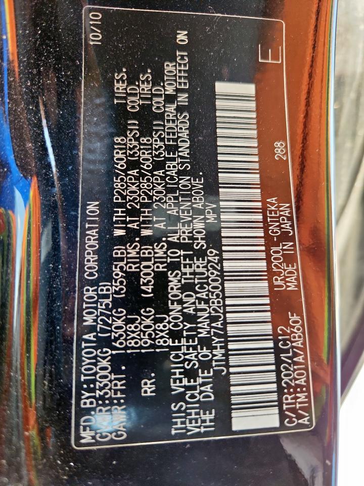 2011 Toyota Land Cruiser VIN: JTMHY7AJ2B5009249 Lot: 69833945