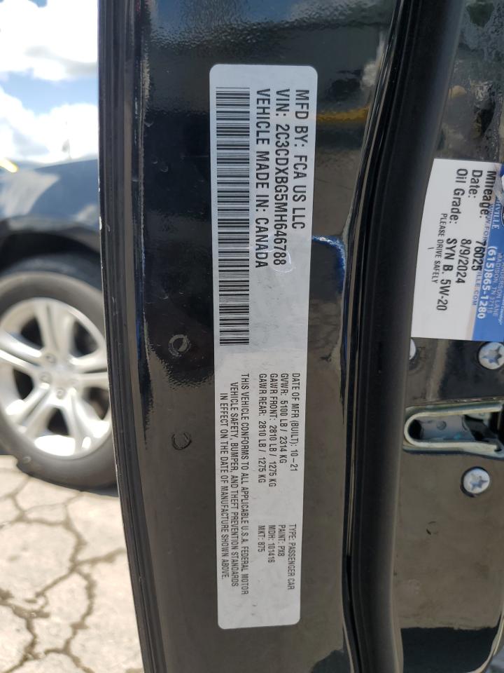 2021 Dodge Charger Sxt VIN: 2C3CDXBG5MH646788 Lot: 68441675