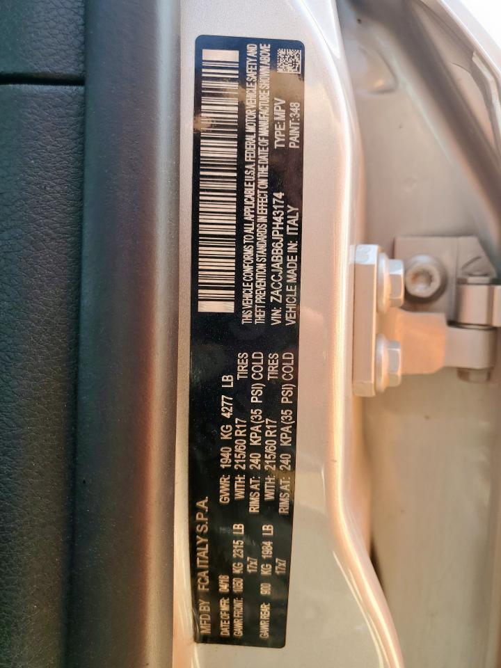 2018 Jeep Renegade Latitude VIN: ZACCJABB6JPH43174 Lot: 70629605