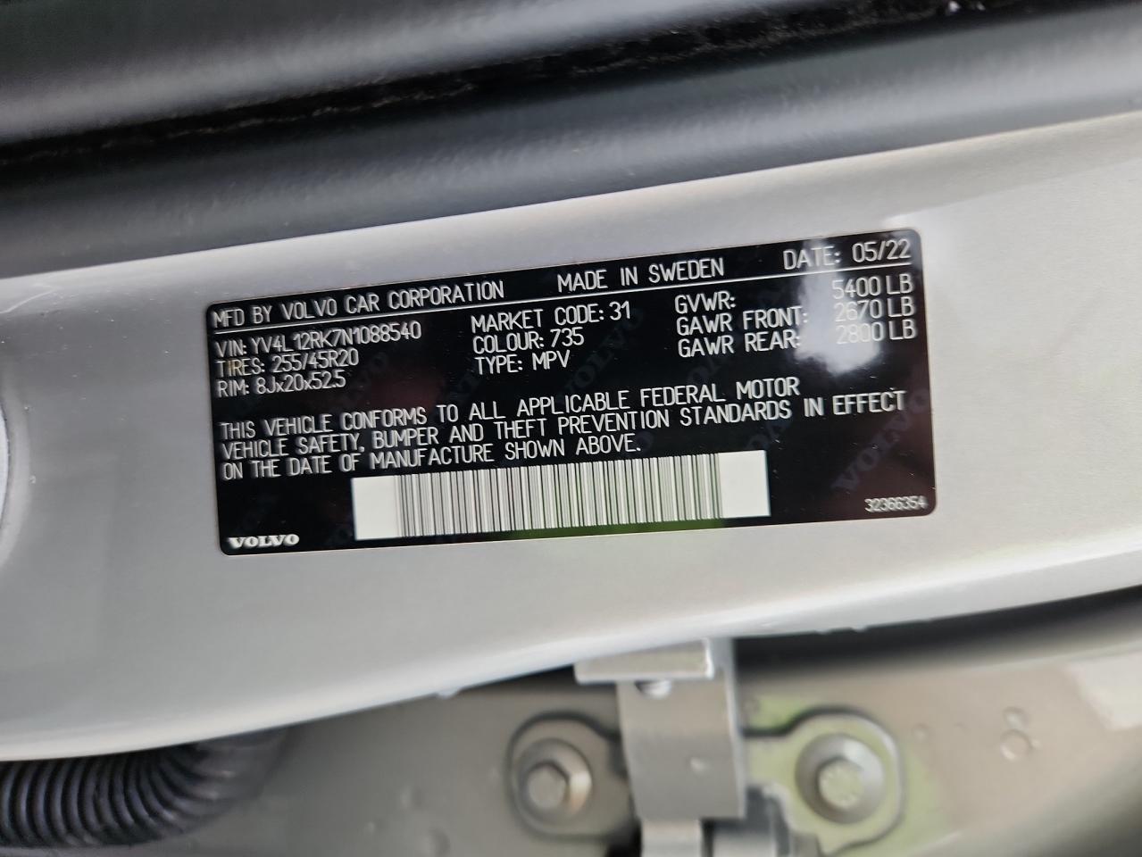 2022 Volvo Xc60 B5 Momentum VIN: YV4L12RK7N1088540 Lot: 70674535