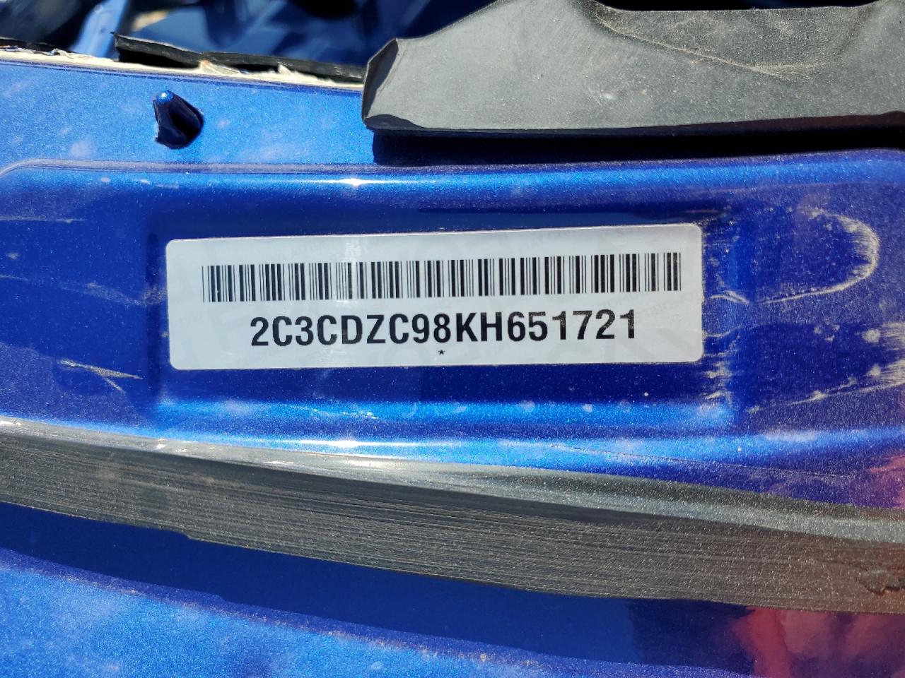 2019 Dodge Challenger Srt Hellcat VIN: 2C3CDZC98KH651721 Lot: 80164265