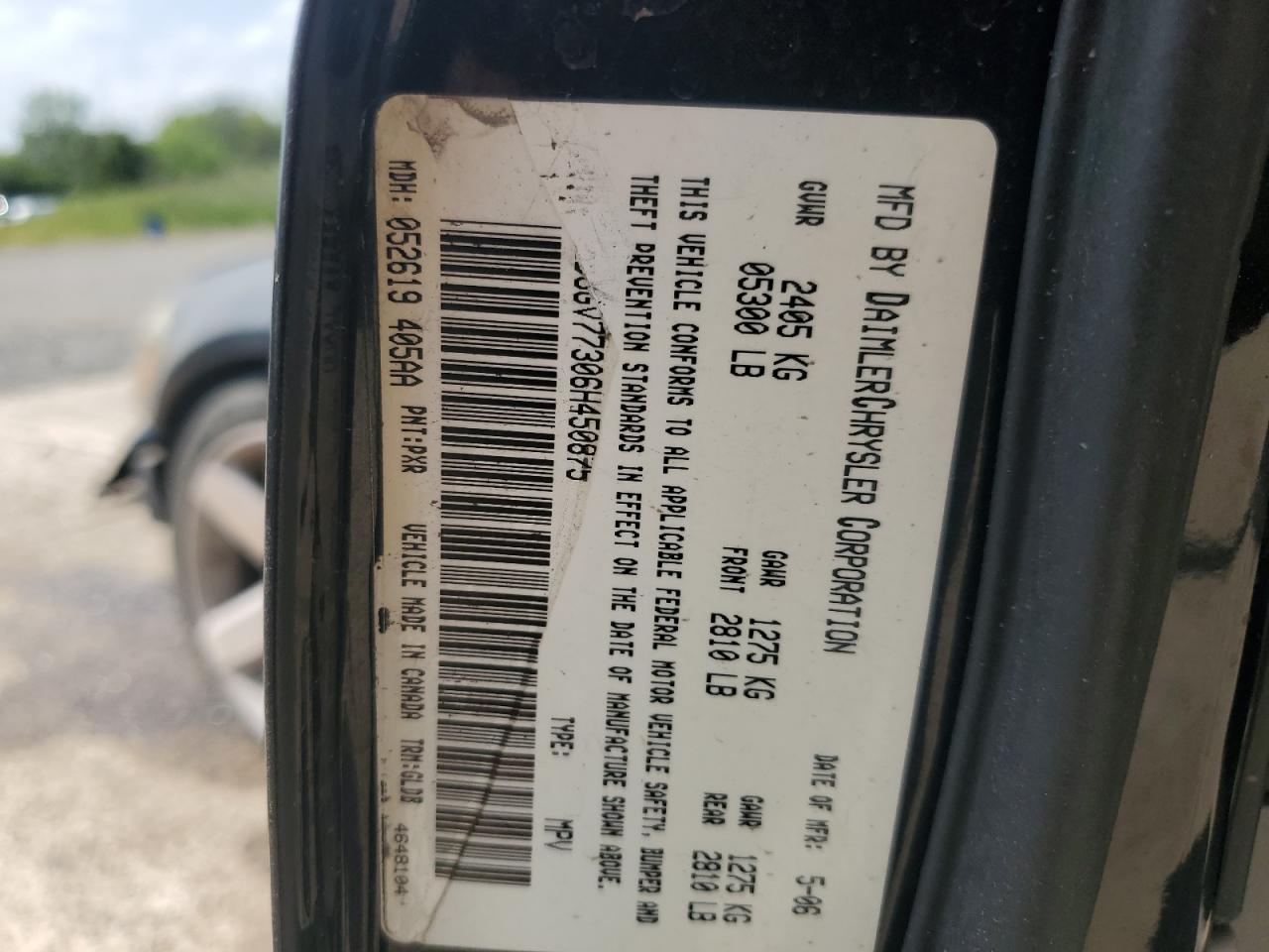 2006 Dodge Magnum Srt-8 VIN: 2D8GV77306H450875 Lot: 68970525