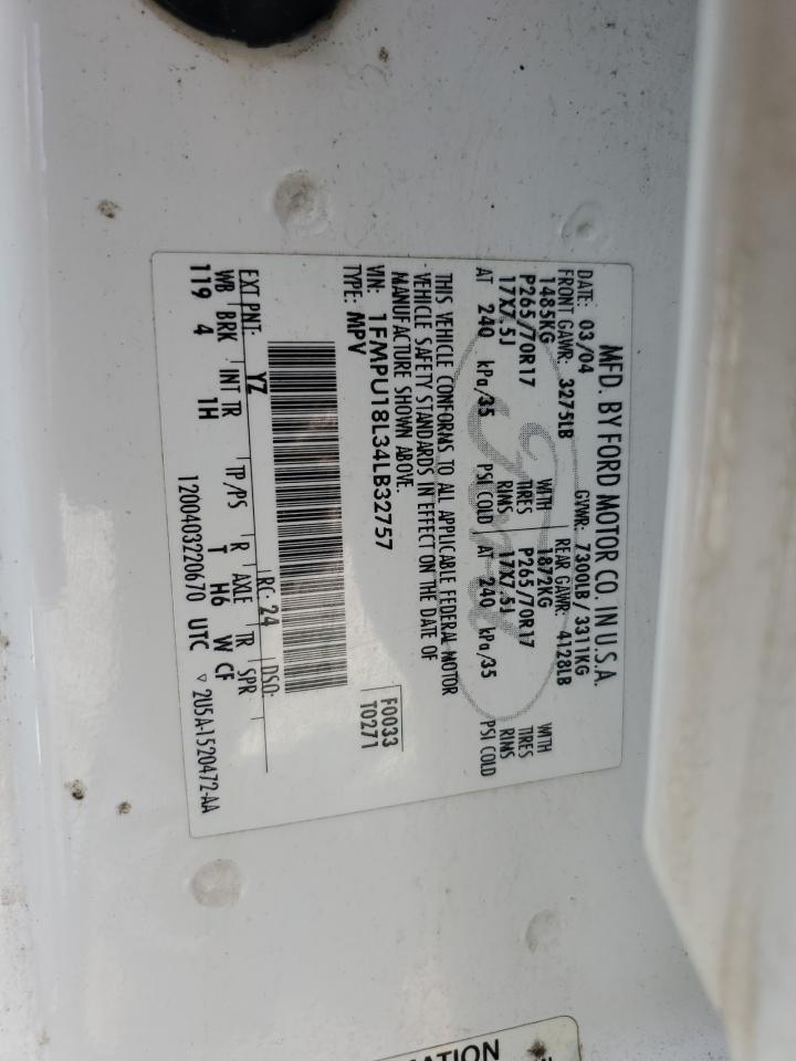 2004 Ford Expedition Eddie Bauer VIN: 1FMPU18L34LB32757 Lot: 68503395