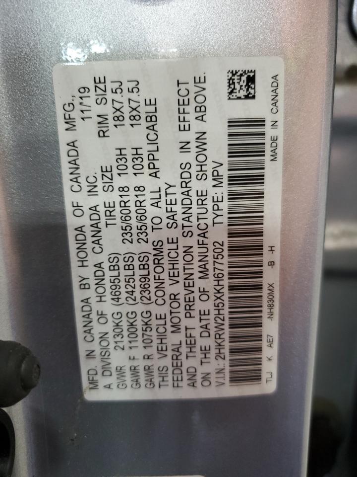 2HKRW2H5XKH677502 2019 Honda Cr-V Ex