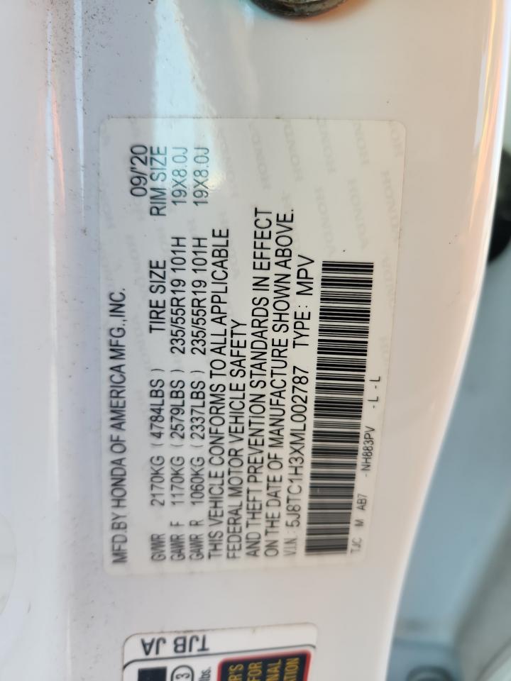 2021 Acura Rdx VIN: 5J8TC1H3XML002787 Lot: 70220495