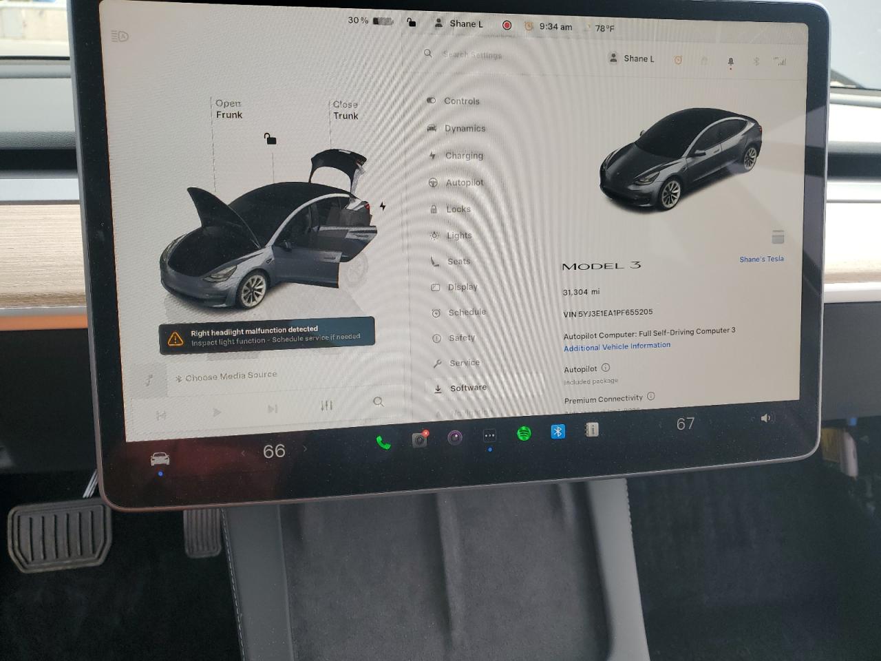 2023 Tesla Model 3 VIN: 5YJ3E1EA1PF655205 Lot: 70491315