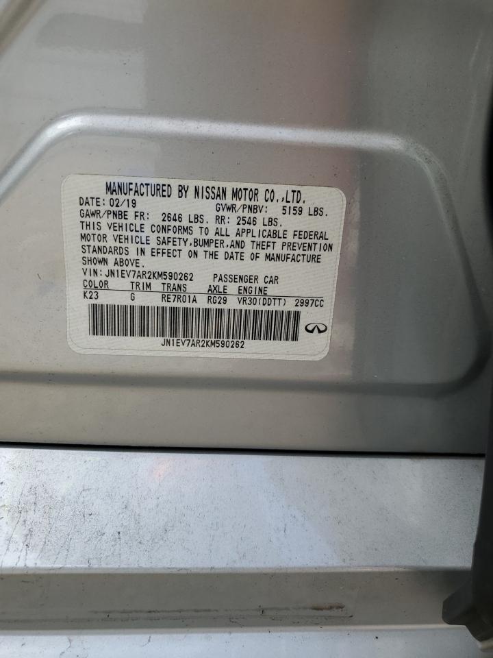 2019 Infiniti Q50 Luxe VIN: JN1EV7AR2KM590262 Lot: 69723125