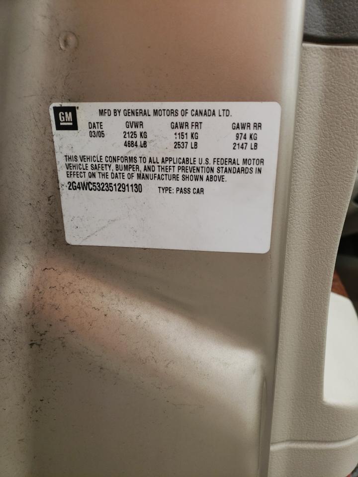 2005 Buick Lacrosse Cx VIN: 2G4WC532351291130 Lot: 71044965