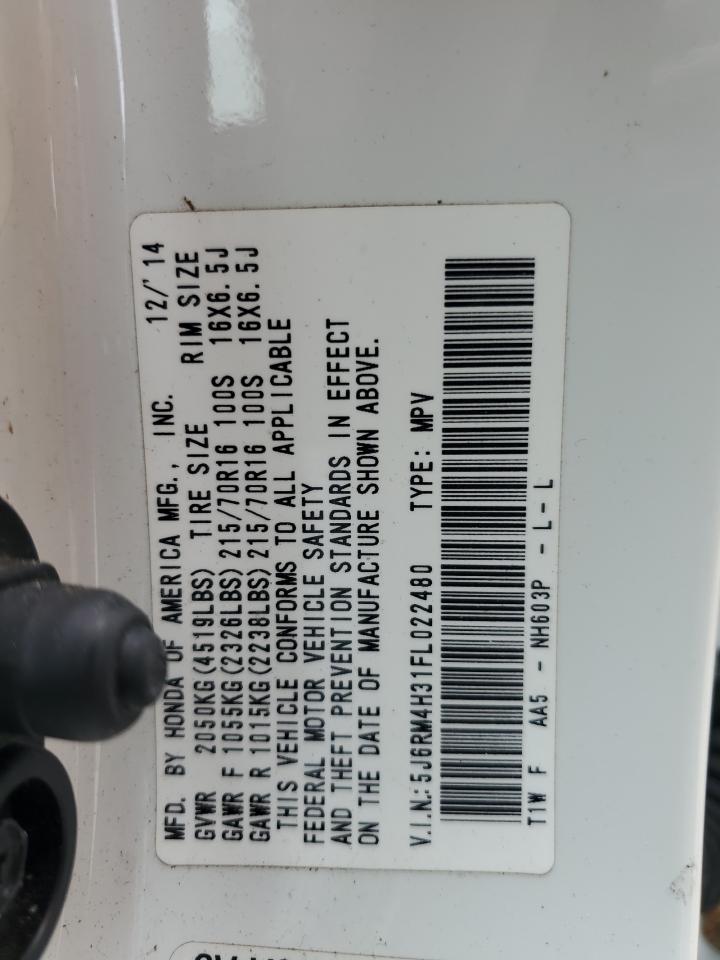 2015 Honda Cr-V Lx VIN: 5J6RM4H31FL022480 Lot: 69309915