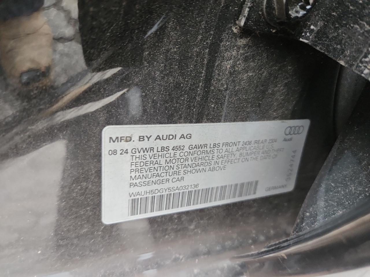 2025 Audi S3 Premium Plus VIN: WAUH5DGY5SA032136 Lot: 85578775