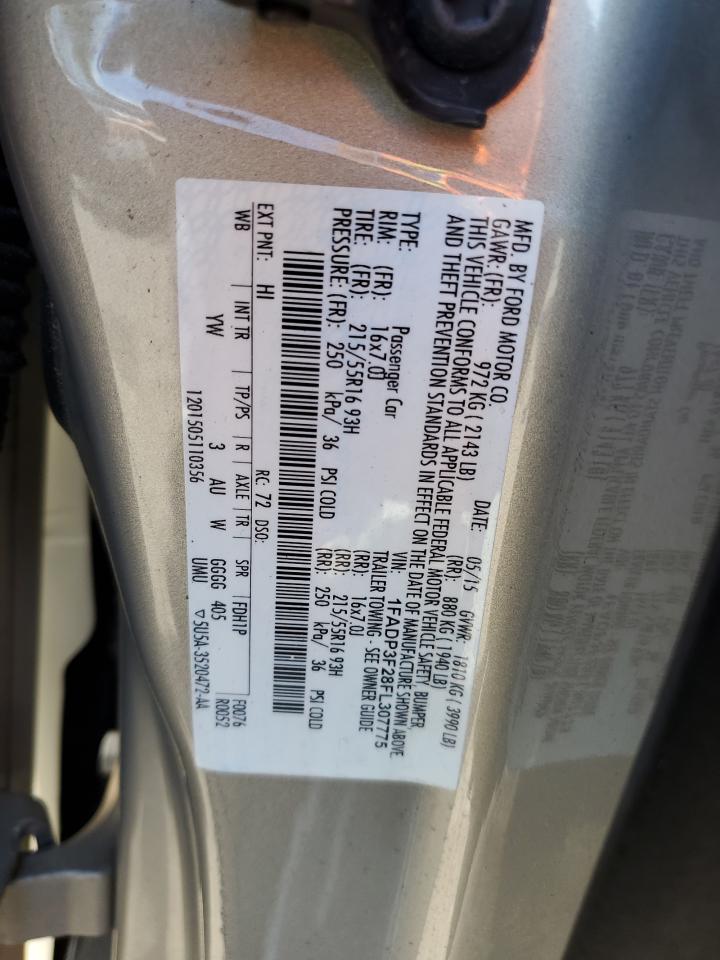 2015 Ford Focus Se VIN: 1FADP3F28FL307775 Lot: 67869995