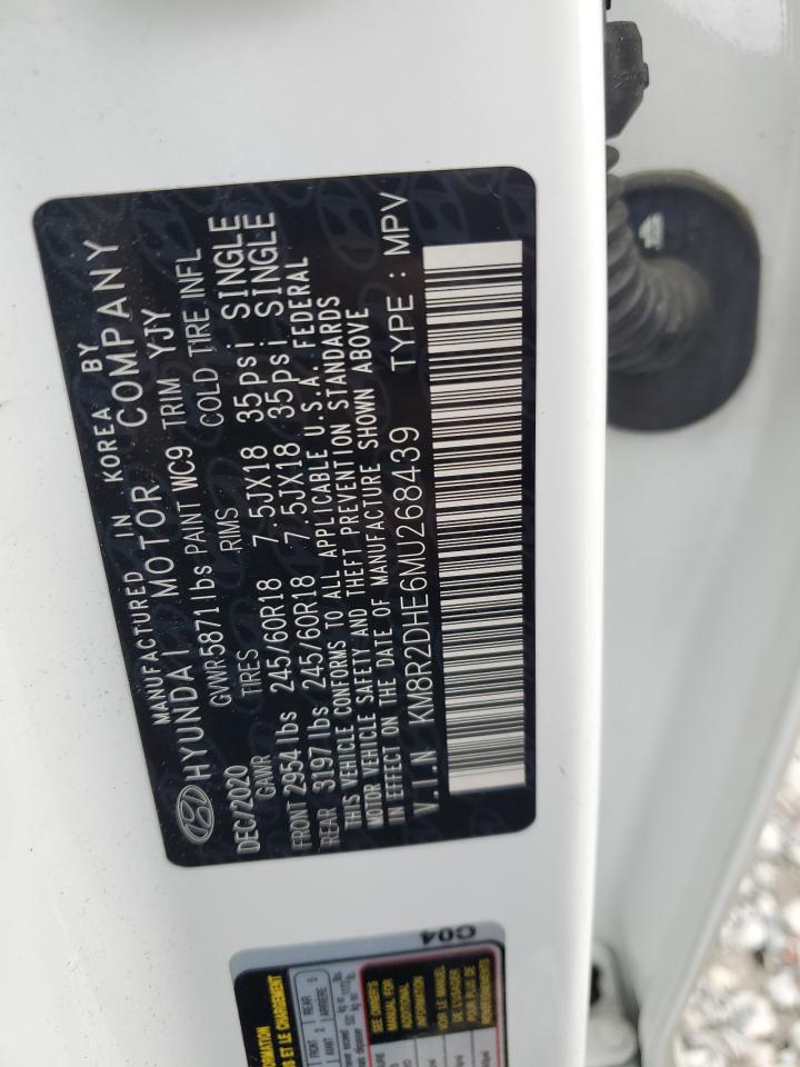 2021 Hyundai Palisade Sel VIN: KM8R2DHE6MU268439 Lot: 68904245