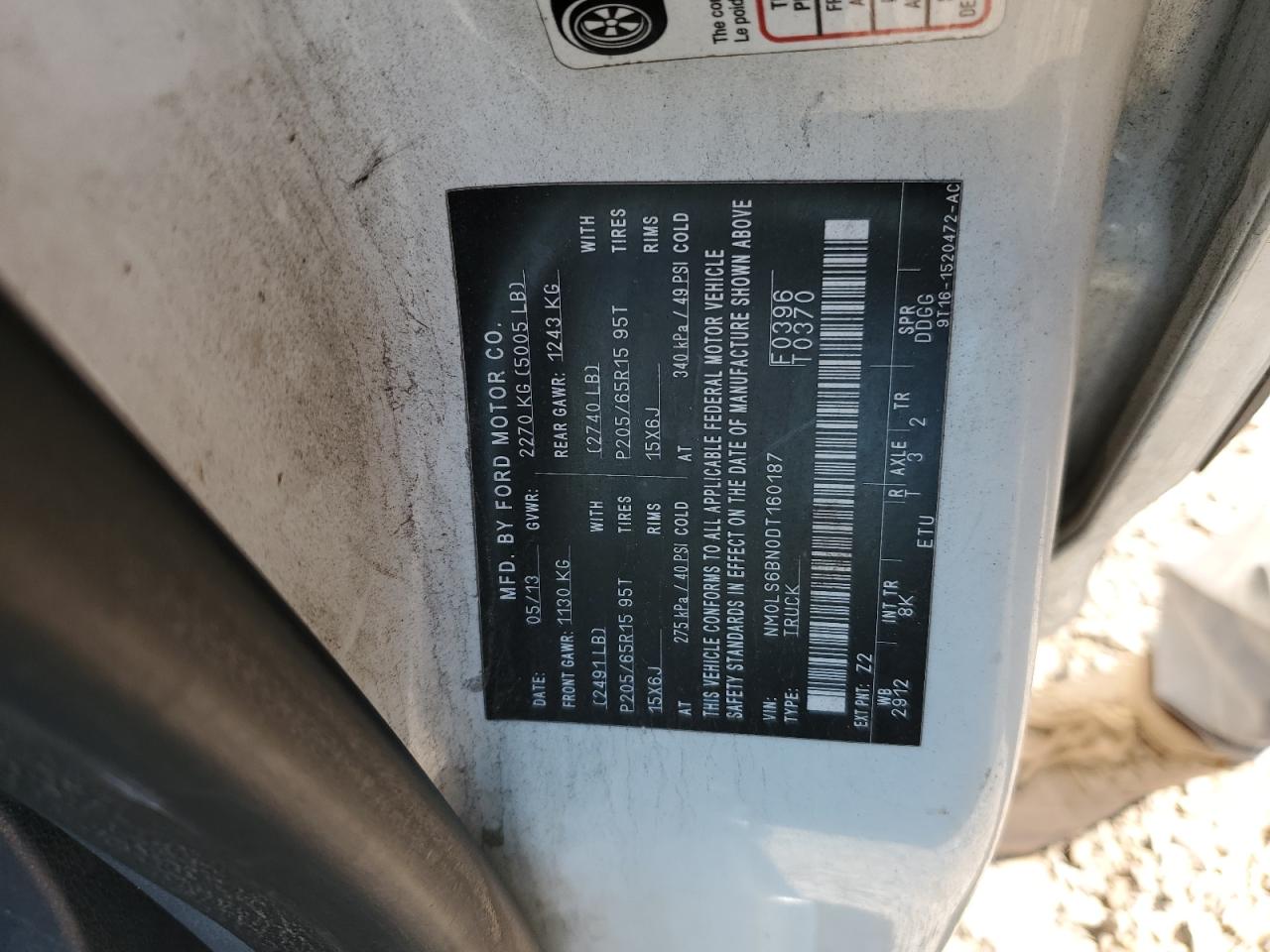 2013 Ford Transit Connect Xlt VIN: NM0LS6BN0DT160187 Lot: 70305765